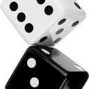 Jumbo Dice Decor, Set of 2, Natural Wood Decorations with Black and White Colors, Trendy Home Interior Centerpieces for Tables, Mantles, and Shelves