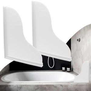 Shower Splash Guard Kit, Large Splash Guards for Bathtub Waterproof Self-Adhesive Shower Corner Guards to Keep Water in Shower or Bath, Pack of 2 (9.1 x 7.1 Inches) (White)