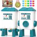 Chicken Feeder and Waterer Set - 3 Gallon/26.5 Pounds, Automatic Chicken Waterer with 4 Cups & 3 Feeder Ports, No Waste Poultry Feeders & Waterers, Chicken Coop Accessories for Hens/Ducks/Poultry