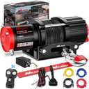 Nilight ATV UTV Electric Winch 12V 4500 lb Winches for Towing Trailer Truck Jeep Off Road Portable Waterproof IP67 Winch with Synthetic Rope Wireless & Wired Remote Control Hawse Fairlead Mount Plate