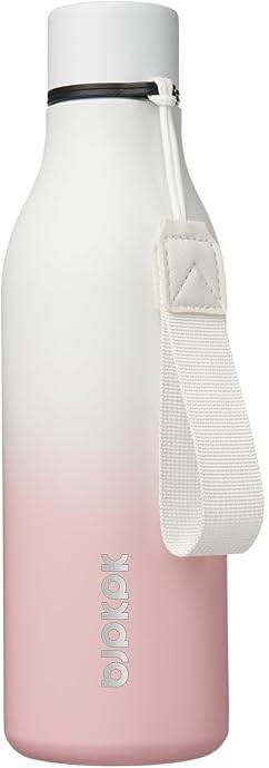 BJPKPK Insulated Water Bottles, 18 oz Stainless Steel Metal Water Bottle with Strap, BPA Free Leak Proof Thermos, Mugs, Flasks, Reusable Water Bottle for Sports & Travel, Graceful Pink