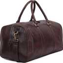 Leather Farm Travel Duffel Bags for Men & Women - Premium 21" Mens Weekender Overnight Leather Gym Bag, Carry-On Luggage with Spacious Compartments, Stylish Duffel Bag for Aeroplane, Sports & Trips