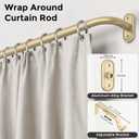 Curtain Rods 36-88 Inch, Gold Wrap Around Blackout Curtain Rods for Windows, 1 Inch Adjustable Heavy Duty Room Darkening Window Treatment Rod for Bedroom, Living Room, Sliding Door