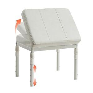 TIOPGHAD 4 Height Position Adjustable Ottoman Pouf, 60 Degree Tilt Angle Adjustment Ottomans Foot Stools Rest Footrest Stool Pouffe Footstool for Under Desk for Living Room Home Office(Beige)