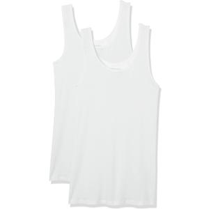 Amazon Essentials Women's Slim-Fit Tank Top, Pack of 2, White, XX-Large
