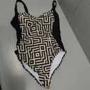 Eomenie Women's Tummy Control One Piece Swimsuit Slimming Color Block Bathing Suit Lace Up Back Swimwear, Black Yellow Print, XL