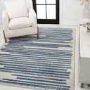 JONATHAN Y Khalil Modern Berber Stripe Cream/Navy Indoor Area Rug, 8x10, Contemporary, Bohemian, Easy-Cleaning for Living Room, Bedroom, Kitchen, Pet Friendly, Non-Shedding (MOH207E-8)