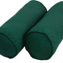 Blazing Needles Double-Corded Solid Twill Bolster Pillows with Inserts (Set of 2), 20" x 8", Forest Green