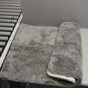 LOCHAS Bathroom Rug Runner 24x60 Inch, Soft Thick Absorbent Microfiber Bath Rugs for Bathroom, Machine Washable, Shaggy Plush Non Slip Bath Mat for Tub, Shower Floor, Quick Dry Mats, Grey (60x24 inch (Rectangular))