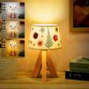 Hortsun Pressed Floral Lamp Bedside Vintage Flower Desk Lamp for Bedroom Living Room, Dorm, Home, Office Decor(1 Pcs,Triangle Style)