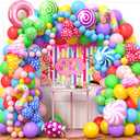 159 Candyland Party Decorations Two Sweet Birthday Party Supplies, Colorful Ice Cream Donut Balloon Arch Garland Kit Backdrop, Kid Girl Candy Party Decor