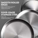 Thenshop 8 Pieces 6 Inch Pizza Pans Bulk Stainless Steel Sets Round Bakeware Pizza Trays for Oven Kitchen Baking Home Restaurant Safe Sturdy Reusable Easy Clean (Matte Silver)