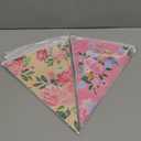 Faccito 49 ft 60 Pcs Tea Floral Party Paper Bunting Decor Outdoor Bunting Banner Floral Pennant Banner Tea Party Birthday Supplies for Wonderland Garden Baby Shower Bridal Wedding Bedroom