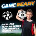 PlayBolt Soccer Ball Size 4 with Pump - Black & White Training Practice & Match Ball for Kids, Youth and Adults (Pack of 1 or 4)