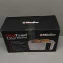 Mueller UltraToast Full Stainless Steel Toaster 4 Slice, Long Extra-Wide Slots for Bagels and Waffles, 6 Browning Levels, LED Display, Cancel/Defrost/Reheat Functions & Removable Tray, Kitchen Gadgets