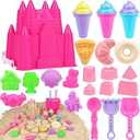 Beach Toys Sand Toys for Kids, Sand Castle Toys with Castle Bucket, Sand Molds, Shovel and Rake, Sandbox Toy for Toddlers 1-3 4 5 6 7 8 9 10 12, Beach Summer Accessories for Kids