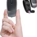 Wireless Mouse Mini Small Finger Bluetooth Mouse with TF Card Reader,Silent Pocket Portable Handheld Tiny Compact USB Travel Optical Mice for PC Laptop Computer MacBook Tablet Kids Women Men Gift (Black)