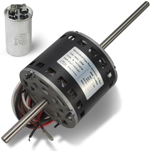 D1092 RV AC Fan Motor for Coleman Mach Air Conditioner Motor Rep 1468-3068 1468-3069 7184-0156 Y6L457D01L 7184-0432 7855MVA-A11U 1468A306 1468A3069 1/3HP 250W 115V 1675 RPM AC Fan Motor w/Capacitor