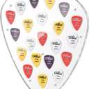 21 Slots Picks Guitar Pick Display Case Holder Wall Mountable Guitar Pick Storage Holder Case Gifts for Men Music Lovers Players Guitarist Collectible Decoration(Clear-2)