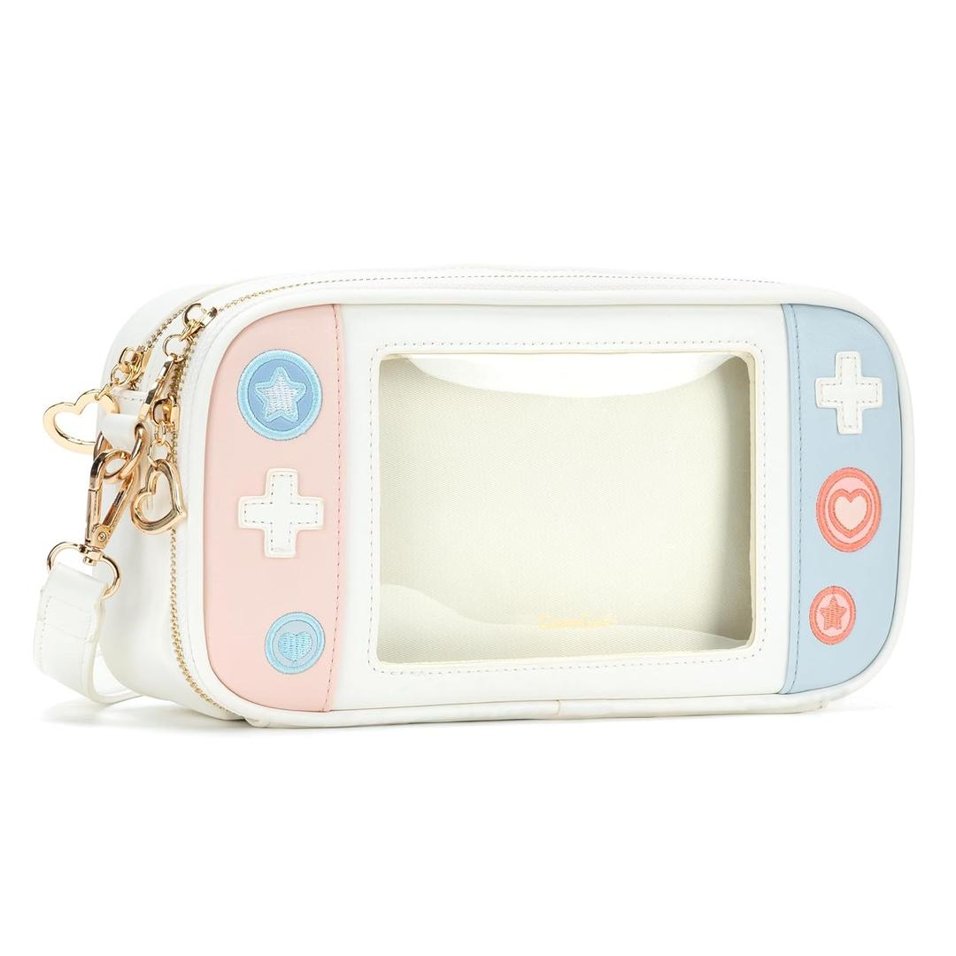 GeekShare Switch Case Compatible with Switch/Switch OLED - Travel Crossbody Switch Carrying Case with Adjustable Shoulder Strap for Switch Console Joy-Con & Accessories