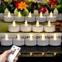 Tea Light Candles with Remote Control,Flickering Flameless LED Candle,Long Lasting 400+Hours,Battery Operated with Timer for Home Decoration Seasonal &Festival Celebration WarmWhite (24pcs) (24pack)