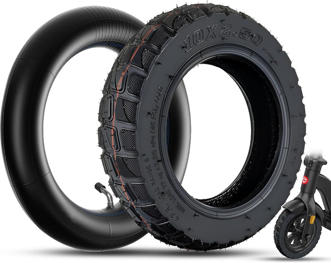 10x2.50 Off Road Tire and Tube Set, Only Fit for 6 inch Rim Hub, Fit for 6" Rim Smart Self Balancing Hoverborad, for Kugoo M4/ M4 Pro, Inokim Quick 4 Electric Scooter