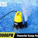 Submersible Sump Pump 5000GPH High Flow with 25FT x 1-1/2 Discharge Hose Drain Water Pump Kit 1HP Portable Utility Pump Easy to Use for Flooded Basement Rain Barrel