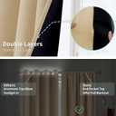 BGment Beige Blackout Curtains for Living Room, Long Room Darkening Curtains for Bedroom 95 Inch Length 2 Panels Set, Thermal Insulated Soundproof Energy Saving Rod Pocket Curtains, 52 Inch Wide