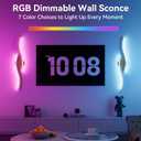 hunhun Battery Operated Wall Sconces Set of Two, Wireless Wall Sconce with Remote Control, Gold Rechargeable Sconces 3000K-6500K, RGB Dimmable Wall Lights for Living Room, Hallway, Bedroom