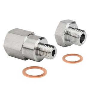 Stainless Steel Coolant Temperature Sensor Adapter M16 1.5 to 1/8 NPT,LS Swap Oil Pressure Sensor Adapter M12 1.5 to 3/8 NPT for All GM LS Engines LS1 LSX LS3 5.3L 6.0L 6.2L