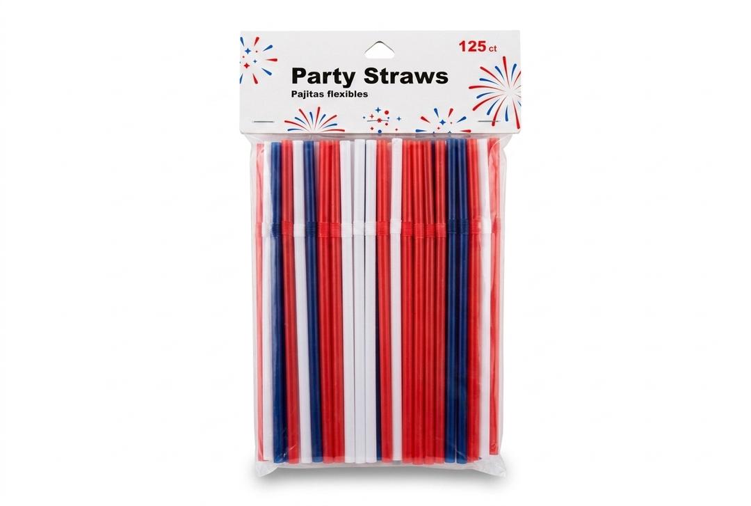 2 x Party straws Pajitas Flexibles, 125 count