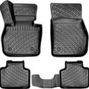 BMW X1 2016-2022 & X2 2018-2023 Floor Mats 3D Custom Fit Compatible with BMW X1 & X2 Rubber Car Mats Laser Measured 1st & 2nd Row Floor Liners All Weather TPE (Front & Rear, Black)