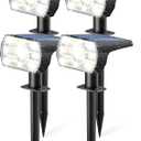 Kaxiida Solar Lights Outdoor Waterproof IP68, 3 Lighting Models Solar Powered Spot Lights Outdoor, 56LED Light Dusk to Dawn for Yard Patio Garden Pathway Landscape Lighting (4 Pack, White)