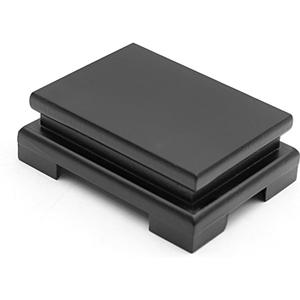 MDEOOSKY Wooden Display Stand - Rectangle Wood Display Base with Risers - Vase Riser, Teapot, Aquarium Lamp Base - Home Decoration - 13cm x 9.5cm x 4.3cm (Black)