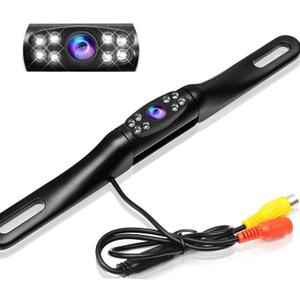 Kairiyard License Plate Backup Camera, Waterproof 170 View Rear View Reverse Camera Night Vision Back up Camera Systems for Cars Trucks Pickup SUVs Trailer