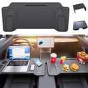 Foldable Car Laptop Desk, 2025 Upgraded Car Tray Desk Compatible with Tesla Model Y Model 3 Car Accessories, Steering Wheel Eating Table, for Travel Remote Work Camping, Gift for Christmas (Black)