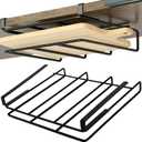 Cutting Board Organizer, Black Under Cabinet Cutting Board Holder, Stainless Steel No-Hole Multifunctional Kitchen Organizer Under Cabinet Shelf for Kitchen Utensils, Towel, Cutting Board