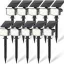 NACINIC Solar Spot Lights Outdoor Waterproof Adjustable Solar Powered Landscape Lights for Yard 3 Long Time Lighting Modes Spotlights for Pathway Garden Outside Wall Pool Porch- 10 Pack, Cool White