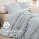 QSH Light Blue Ruched Pillow Shams Standard Size,2 Pack 20"x26" Pillowcases Shabby Boho Chic Decorative Pillow Sham Standard Ultra Soft and Luxury Microfiber Pillow Covers