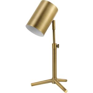 Globe Electric 52097 Pratt 18" Desk Lamp, Matte Brass Finish, Adjustable Height, in-Line Rocker On/Off Switch