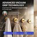 HOME SO Suction Cup Hooks for Shower & Bathroom Towel Holder 4-Pack Suction Cups Hooks for Hanging Towels, Robes, & Coats - Tiles, Glass Door or Mirror Shower Hooks & Towel Hooks Organizer - Gold