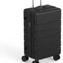 NEWBULIG 21 Inch Carry On Luggage, ABS Hard Shell Lightweight Rolling Expandable Suitcase with Double Spinner Wheels & TSA Lock, Travel Suitcase for Business Trips and Short Vacations, Black
