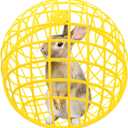 15" Ball-Shaped Movable Chicken Coop,Pigeon Rabbit Duck Safe Walking Net,Preventing Trampled by Horse,Predation by Eagles, Wolves,Dog Bites. Pet Removable Prevent Harassment Safety Hutch (Yellow)