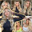 Ombre Blonde Lace Front Wig Pre Plucked with Baby Hair Glueless Long Wavy Synthetic 13x4 Lace Frontal Wigs for Women 3 Tone Blonde Hair Replacement Wigs 24 Inches
