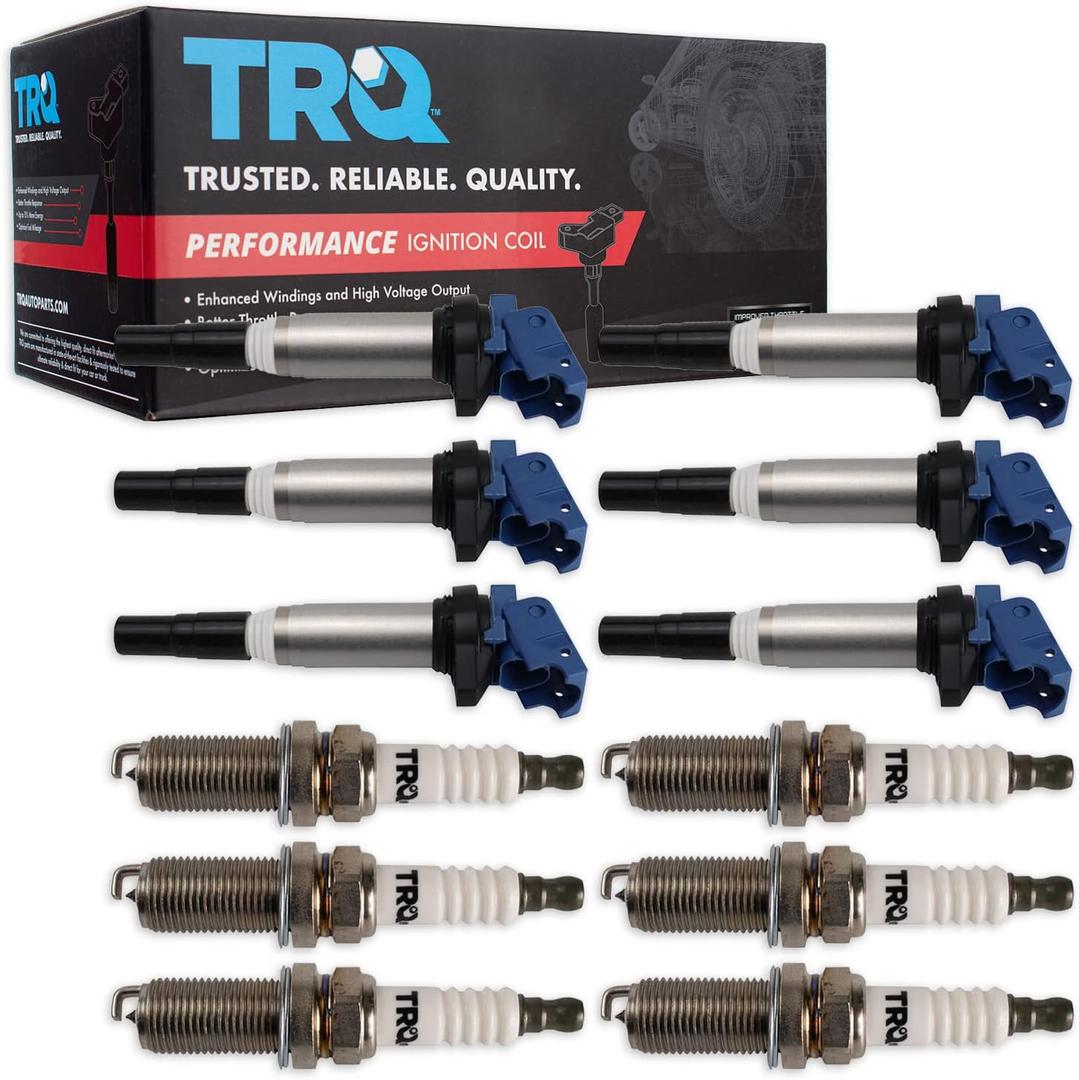 TRQ Ignition Kit Ignition Coil Spark Plugs Compatible with 2010-2013 BMW 128i 328i 328i xDrive 2010-2011 528i 2010 528i xDrive 2010-2012 X3 X5 Z4