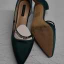 ERIJUNOR Women Mid Kitten Heels Closed Pointy Toe D’Orsay Pumps Wedding Party Shoes, 9