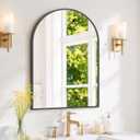 Arched Wall Mirror 30x20 Inch Black Bathroom Vanity Mirror with Metal Frame, Modern Arch Mirror for Bedroom, Living Room, Entryway, Wall Mounted Decorative Mirror