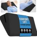 sokoro Bed Wedge Pillow for Sleeping, Triangle Pillow, Acid Reflux, Gerd, After Surgery, Back Support, Body Positioners for Pregnancy, Adults, Seniors to Elevate Head, Knee, Legs (Black, 24x14x7 in)