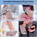Magnetic Case for iPhone 16 Pro Case with Stand & 2X Screen Protector [Compatible with MagSafe] Military Grade Drop Protection Phone Cover with Ring Kickstand for Women Men, Pink Suitcase