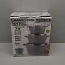 Granitestone Gray Pots and Pans Set Nonstick, 6 Stackable Piece Cooking Pots Set, Kitchen Pots, Non Stick Coating, 5qt 3qt & 1.5qt Pots with Lids, Stay Cool Handles Dishwasher Safe 100% Toxin Free